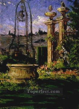  Carroll Canvas - In the Gardens of the Villa Palmieri James Carroll Beckwith